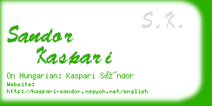 sandor kaspari business card